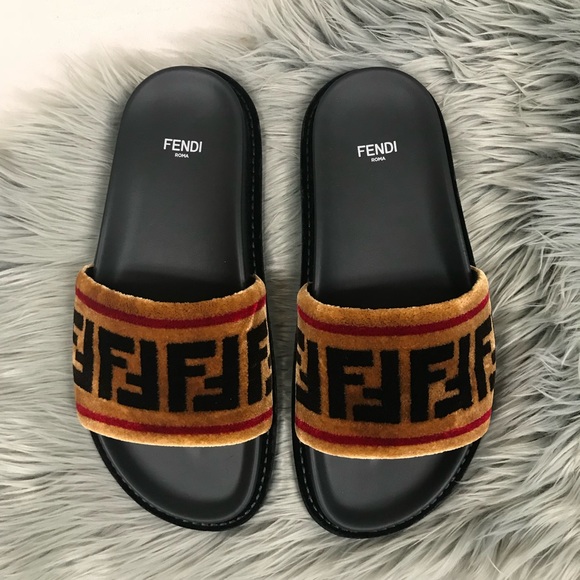 fendi fuzzy slides